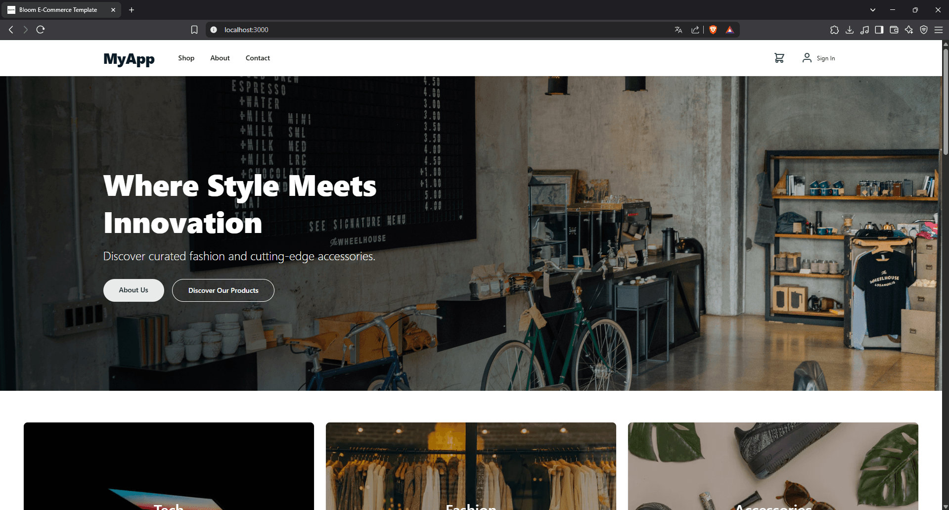 Deployed site screenshot